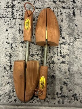 Allen Edmonds Natural Wood Cedar Shoe Trees with Yellow Brand Tags